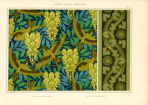 الطيور مع الوستارية والسحالي مع اللبلاب (ليثو) بواسطة موريس بيلارد فيرنويل