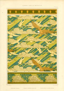 تركيبة الزينة مع النسور والحمائم (مطبوعة حجرية) بواسطة موريس بيلارد فيرنويل