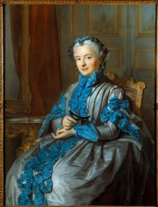 Portrait of Lady of Rieux Painting by Maurice Quentin Delatour dit Quentin De La Tour or Quentin De Latour (1704-1788) 1742 Paris, Musee Cognacq Jay بواسطة موريس كوينتين دي لا تور