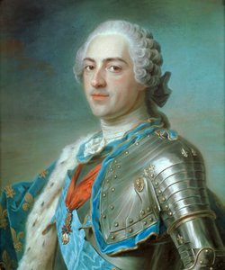 صورة لملك فرنسا لويس الخامس عشر 1710-1774 ، حوالي 1748.