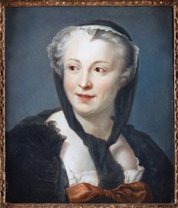 صورة للروائي فرانسواز دي غرافيني (1695-1758) بواسطة لا تور ، موريس كوينتين دي (1704-1788). باستيل على قماش ، مقاس: 46.5x38 ، مجموعة خاصة بواسطة موريس كوينتين دي لا تور