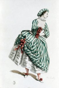 زي وقناع كولومبين (كورالينا) عام 1855 ، شخصية أنثوية في Commedia dell
