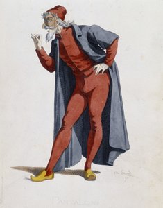 الأزياء والشخصية المسرحية: Pantalone (سروال ، طبيب) Tire from "" Masques et bouffons "" (الكوميديا الإيطالية) ، نصوص ورسومات لموريس ساند ، مطبوعات بواسطة A.Manceau ، مقدمة بقلم جورج ساند ، باريس ، ميشيل ليفي فرير بواسطة موريس ساند