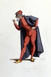 الأزياء والشخصية المسرحية: Pantalone (en fr. Pantalone ، Doctor) مستمدة من "" Masques et bouffons "(الكوميديا الإيطالية: Commedia dell'arte)