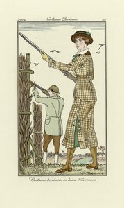 تصميم لزي تويد للرماية للسيدات ، من Costumes Parisien ، سنة 1912 (طباعة pochoir)