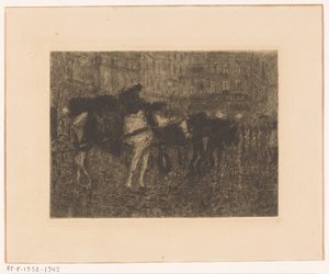 نقل الخيول في ساحة المدينة ليلاً بواسطة موريتس نيكيرك