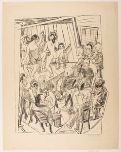 التعري ، اللوحة 4 من سلسلة "رحلة إلى برلين 1922" بواسطة ماكس بيكمان