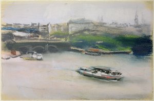 Binnenalster with the Lombardsbrucke، Hamburg، 1910 (باستيل على ورق) بواسطة ماكس ليبرمان