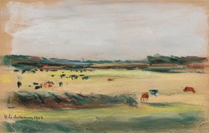المناظر الطبيعية مع الأبقار الرعي. 1908 بواسطة ماكس ليبرمان