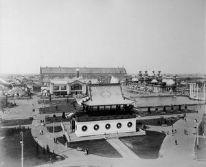 منظر عام ، معرض عموم روسيا ، نيجني نوفغورود ، روسيا ، 1896.