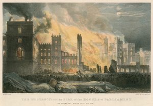 تدمير منازل مجلس النواب بالنيران مساء الخميس ، 16 أكتوبر 1834