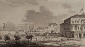 موسكو الكرملين قبل بناء قصر الكرملين الكبير ، 1817