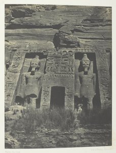 إبسامبول، مدخل سبيوس دي حتحور؛ النوبة، اللوحة 109 من ألبوم "مصر والنوبة وفلسطين وسوريا" (1852) بواسطة ماكسيم دو كامب