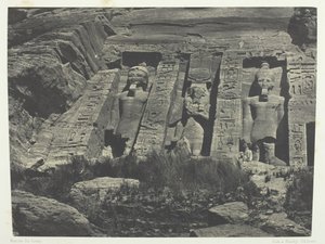 إبسامبول ، الجزء الجنوبي من سبيوس حتحور ، النوبة ، 184951 ، طُبع عام 1852. بواسطة ماكسيم دو كامب