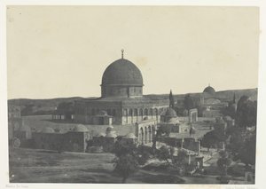 القدس ، مسجد عمر ، فلسطين ، 184951 ، طبعت 1852. بواسطة ماكسيم دو كامب