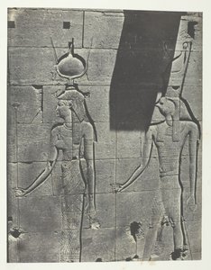 كلابشة ، منحوتات من الواجهة الخلفية للمعبد ، النوبة ، 184951 ، طبعت عام 1852. بواسطة ماكسيم دو كامب
