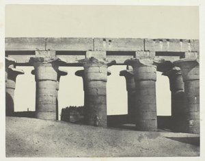 الأقصر ، الرواق الكبير للقصر ؛ طيبة بواسطة ماكسيم دو كامب