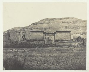 مدينة حبو ، منظر عام للنهر ، طيبة ، 184951 ، طبعت عام 1852. بواسطة ماكسيم دو كامب