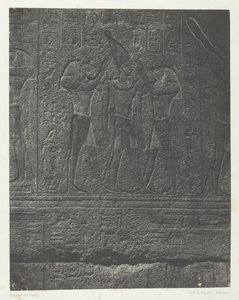 قصر الكرنك ، منحوتات خارجية للحرم الجرانيت ، طيبة ، 184951 ، طبعت عام 1852. بواسطة ماكسيم دو كامب