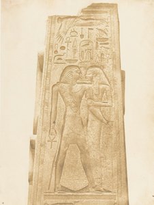 عمود الحرم الجرانيتى لقصر الكرنك النحت البارز الذى يمثل الفرعون ... ، 1849-50. بواسطة ماكسيم دو كامب