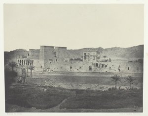 منظر مأخوذ من جزيرة Beghé ، النظر إلى الغرب ، Philoe ، النوبة ، 184951 ، طُبع عام 1852.