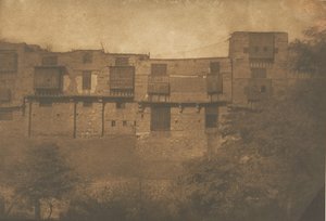 منظر مأخوذ من حديقة Jardin du Quartier Franc في القاهرة ، ديسمبر ١٨٤٩ - يناير ١٨٥٠. بواسطة ماكسيم دو كامب