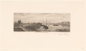 منظر لنهر السين بالقرب من Argenteuil Les bords de la Seine près Argenteuil (العنوان على الجسم) بواسطة ماكسيم فرانسوا أنطوان لالان (توقيع الفنان)