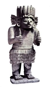 حضارة ما قبل كولومبوس: تمثال يمثل المايا إله الخادمات. باريس ، Musee de l