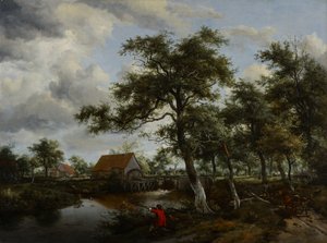 المناظر الطبيعية المشجرة مع طاحونة ، ج .1665 بواسطة ميندرت هوبيما