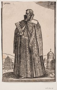سفير دائم في الزي الأوروبي (البندقية؟) ، 3/4 من الملف الشخصي إلى v. ؛ في يده اليمنى يحمل حقيبة بواسطة ملكور لورك