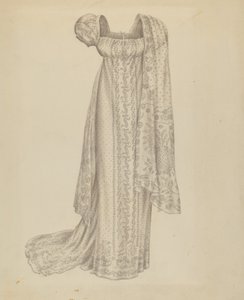 فستان الزفاف مع وشاح ، ج. 1939.