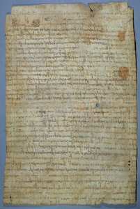 وثيقة كتبها Wadomir (Uuademir) وزوجته Ercamberta ، c.690-691 (قلم وحبر على الرق) بواسطة الميروفنجية