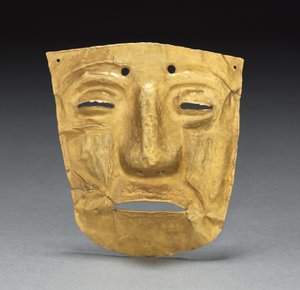 زخرفة قناع ، ج. 700-1550 (مطروق ومقطع ذهب)