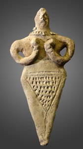 تمثال لامرأة عارية ، بلاد ما بين النهرين ، حوالي 2000-1800 قبل الميلاد (طيني)