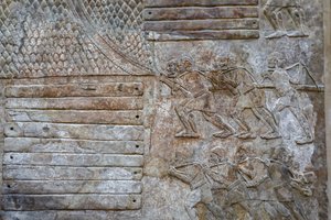 نقل خشب ارز لبنان. (الغائر) بواسطة بلاد ما بين النهرين