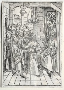 صندوق الكنز: المسيح قبل Caiaphas ، 1491. بواسطة مايكل ولجيموت