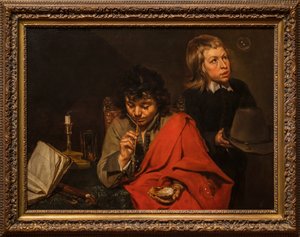 الأولاد ينفخون الفقاعات بواسطة Michaelina Wautier