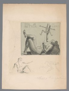 السابق libris van Emil W. Netter بواسطة ميشيل فينجستين (توقيع الفنان)