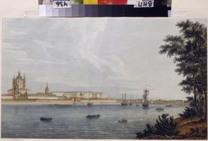 دير سمولني في سانت بطرسبرغ. عمل ميشال فرنسوا دامام دمرتريت (دامام دمرتريت) (1763-1827) نقش وألوان مائية