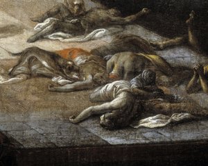 منظر لمبنى البلدية (مرسيليا) أثناء طاعون عام 1720