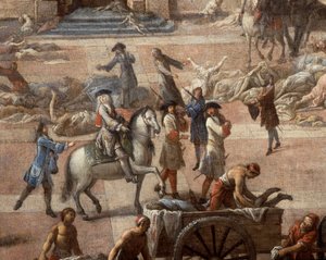 منظر لمبنى البلدية (مرسيليا) أثناء طاعون عام 1720
