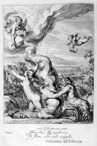 Arethusa تتبعها Alpheus وتحولت إلى نافورة ، 1655 بواسطة ميشيل دي مارول