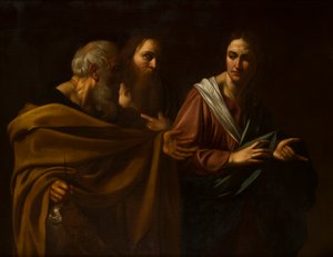 دعوة القديسين بطرس وأندراوس ، حوالي ١٥٩٣-١٦١٠ (زيت على قماش) بواسطة مايكل أنجلو (بعد) كارافاجيو