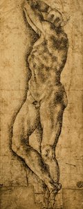 ذكر عاري رسم مايكل أنجلو. اللوفر ، باريس