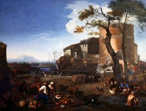 مهرجان الريف ، لمايكل أنجلو سيركوزي المعروف باسم مايكل أنجلو ديلي باتاغلي (1602-1660) ، زيت على قماش ، 98.5 × 132 سم.