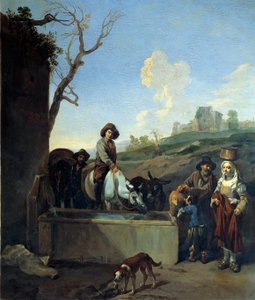 لوحة وعاء الماء بواسطة Michelangelo Cerquozzi (Michelangelo delle Battaglie) (1602-1660)