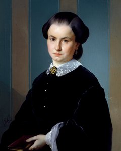 صورة لسيدة مع كتاب ، مايكل أنجلو بيتاتور (1825-1903) ، زيت على قماش ، 71 × 56 سم. بواسطة مايكل أنجلو بيتاتور