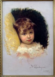 لوحة صورة الطفل لميشيل جورديجياني (1830-1909) 1880 فلورنسا ، متحف الفن الحديث بواسطة ميشيل جورديجياني