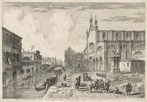 مناظر البندقية: Campo SS Giovanni e Paolo ، 1741. بواسطة ميشيل ماريشي