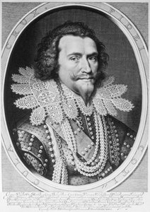 صورة لجورج فيليرز ، دوق باكنغهام الأول (1592-1628) ، نقشها ويليم جاكوبز. دلف (1580-1638) 1626 (النقش) (صور من وزن الجسم)